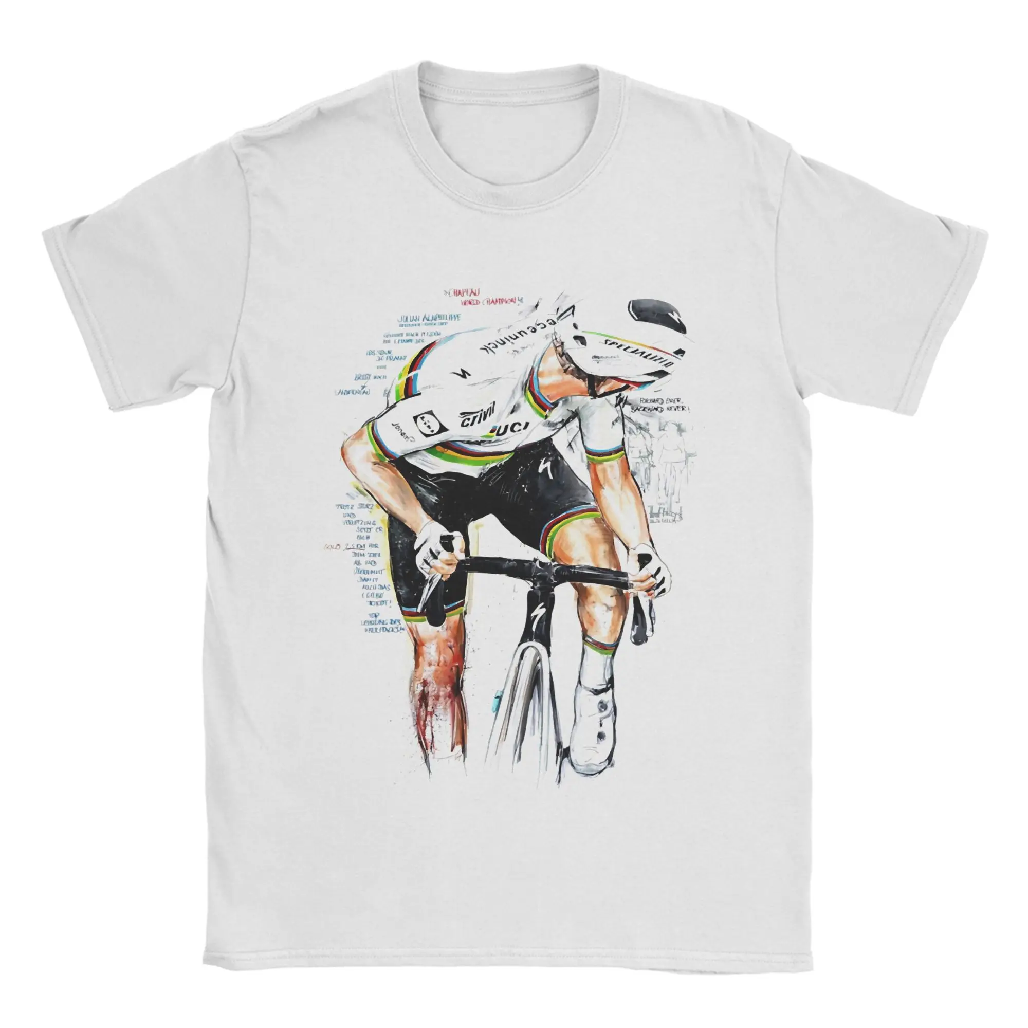 Image of MVDP Mathieu Van Der Poel T-Shirts für Herren und Damen, Radfahren, Vintage-T-Shirt aus reiner Baumwolle, T-Shirts mit rundem Kragen, neue Kleidung