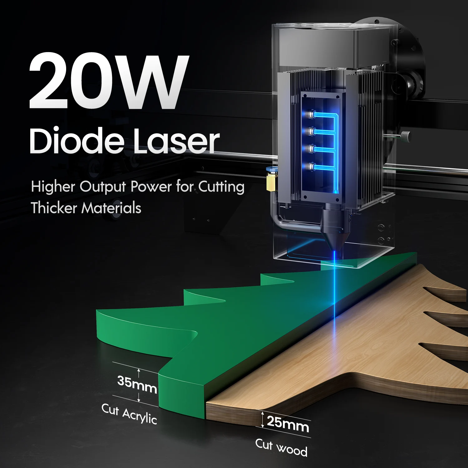 LONGER RAY5 20W – Grabador láser con pantalla táctil y WiFi - imagen 4