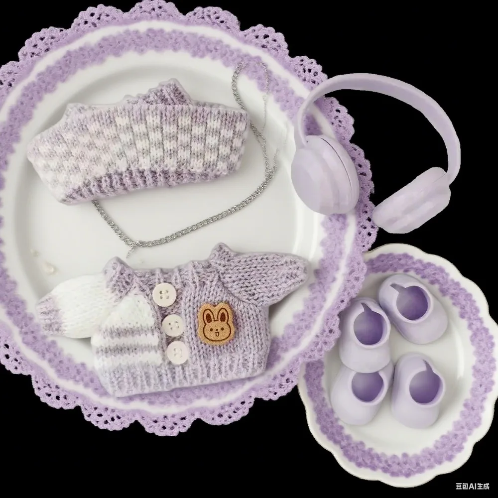 17 سنتيمتر لطيف صغير أفخم دمية الملابس الزي اكسسوارات لكوريا Kpop Exo Labubu المعبود دمى سترة الملابس DIY بها بنفسك الاطفال فتاة هدية