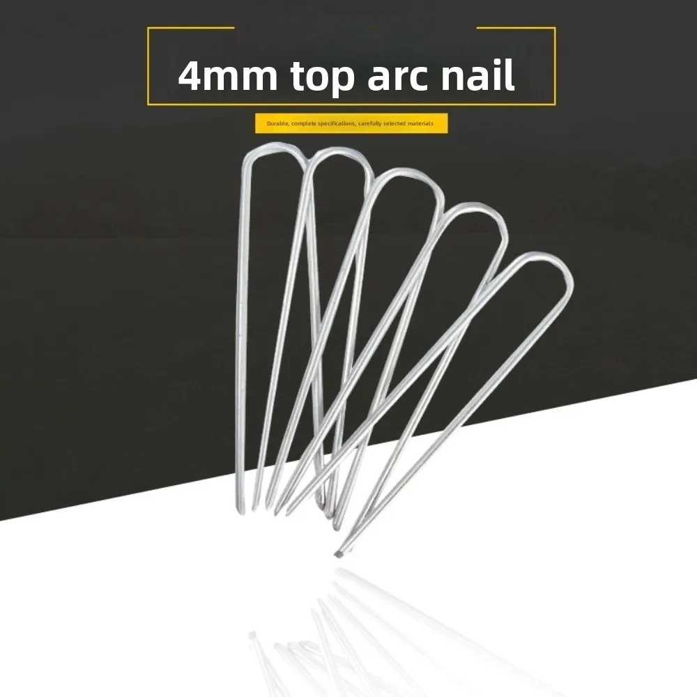 100PCS 4 Mm Top Arc Nails, Hot Dip Galvanized Steel Wire, 3D Mesh, Galvanized Arc Nails