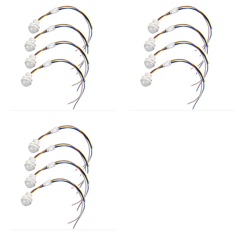 

AB11-12 шт. выключатель света с датчиком движения, интеллектуальный переключатель обнаружения датчика PIR, AC110-240 В, умный выключатель света для потолка или настенного крепления