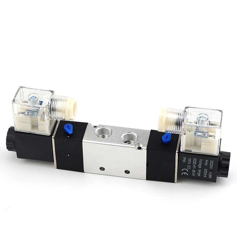 

4V220-08 High Quality Solenoid Valve 220V Pneumatic Air 5 way 2 Position 1/4&quot Coil Alloy Internal DC 12V DC 24V AC110V