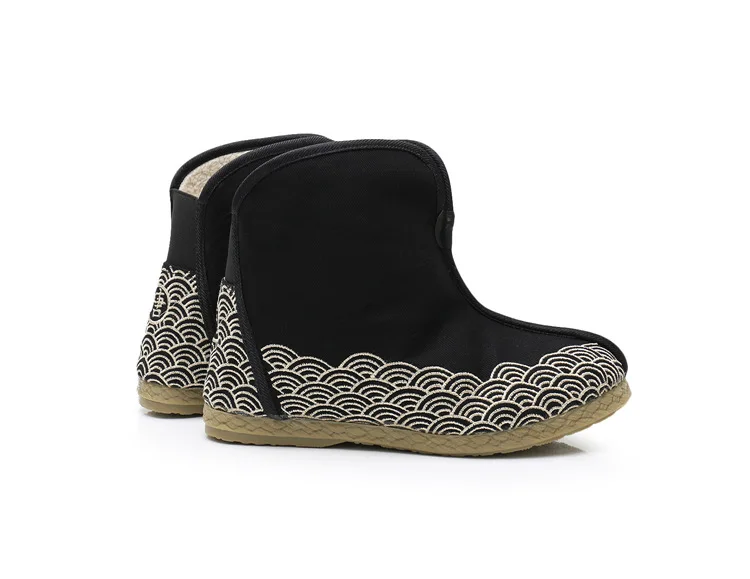 Botas bordadas renacentistas para hombre, botas cálidas de pirata de cuero PU Medieval, zapatos de caballero elegantes de vaquero occidental