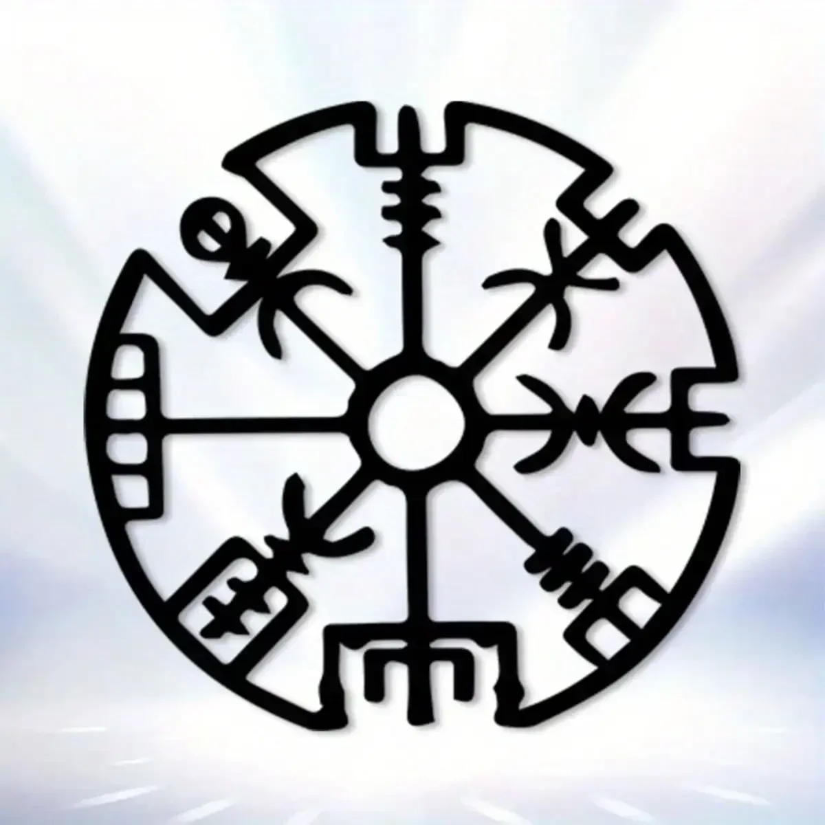 1PC Protection Talisman Metal Wall Art, Runes & Symbols Iron Decor, Accent Ornament for Living Room & Study