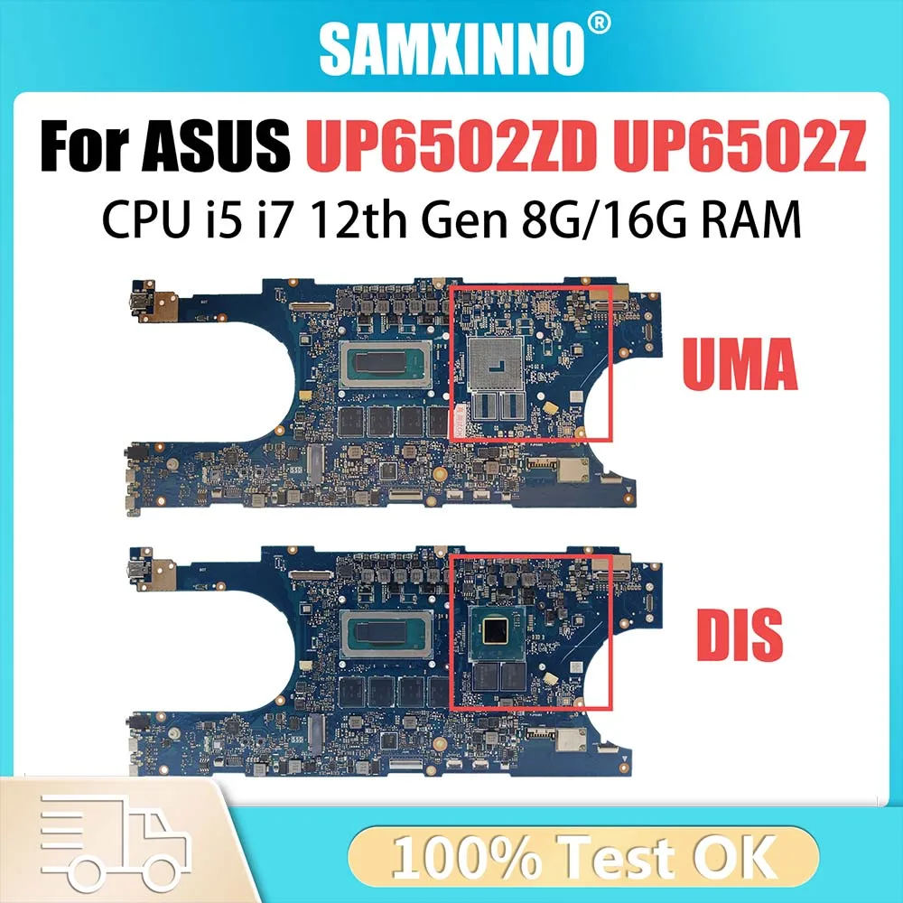 

Computer Mainboard For ASUS ZenBook Pro 15 Flip UP6502Z UP6502ZD Laptop Motherboard With i5-12500H i7-12700H CPU 8G 16G RAM