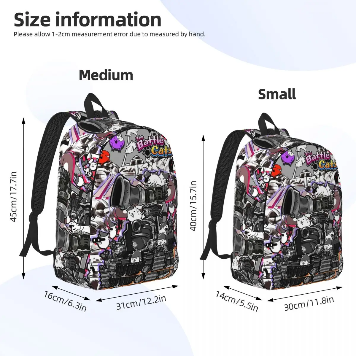 Battle Cats Siege Engine Backpack Daypack Large Capacity Kids BookBag School Bag Shoulder Bags for Boys Girls