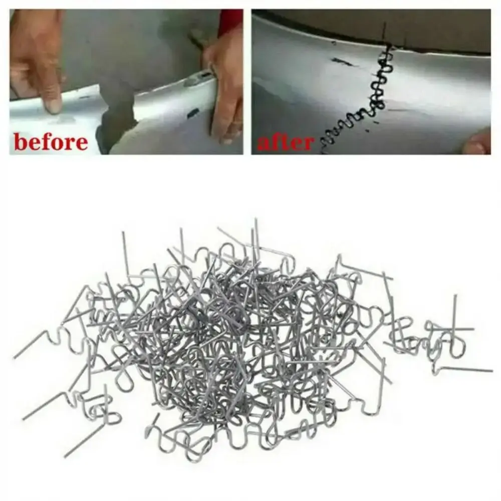 100pcs Hot Stapler Tool Plastic Stapler Welding Bumper Repair Standard Pre Cut Wave Staples Bumper Repair Iron Staples