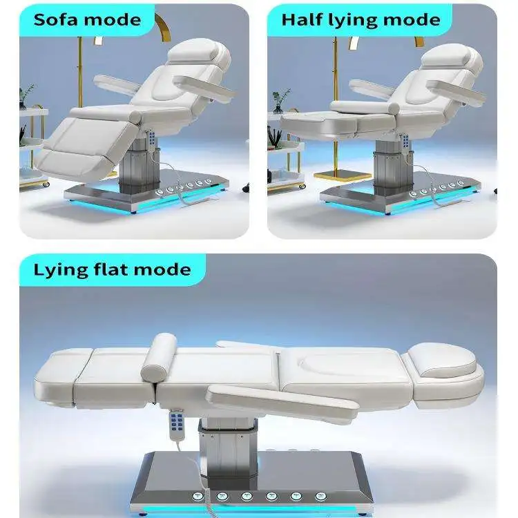 Electric Adjustable Massage Table With Memory Foam Cushion And Metal Frame For Professional Spa And Salon