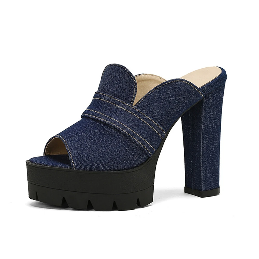 Women Sandals Fashion High Heels Peep Toe Summer Outdoor Slipper Dress Party Ball Wedding Platform Sandals Big Size 50 338-23