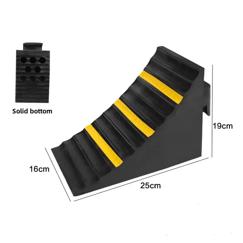 Custom Triangular Rubber Wheel Stoppers Wedge Chocks Various Sizes Heavy Duty Parking Brake Block for Car Truck Vehicle