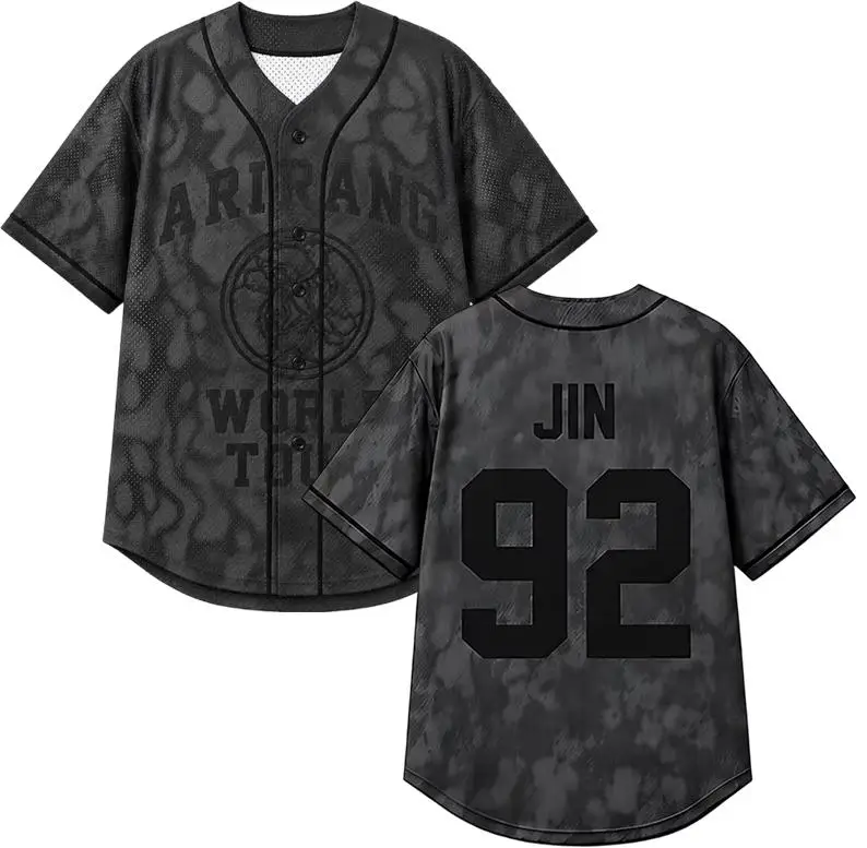Kpop Members Baseball Jersey Bangtan Comeback 2026 World Tour Army Merch Cardigan T-Shirt Men's Women's Kids Gift For Fans