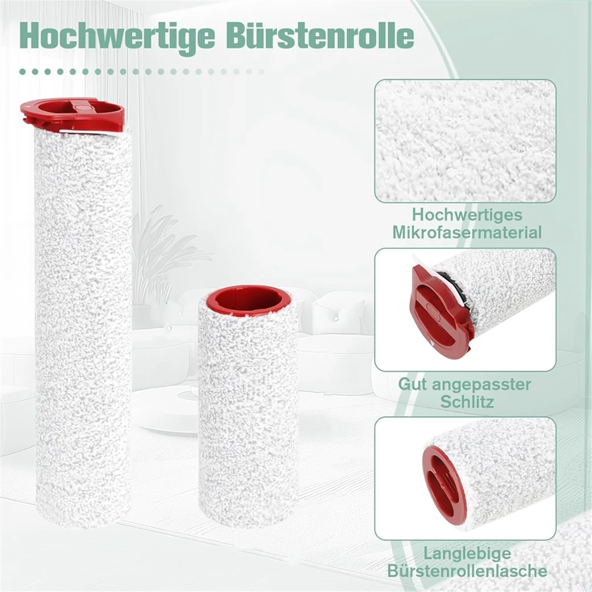 Abkr conjunto de rolo de escova de substituição e filtros hepa para roborock dyad pro/dyad pro combo inteligente sem fio aspirador de pó seco e molhado