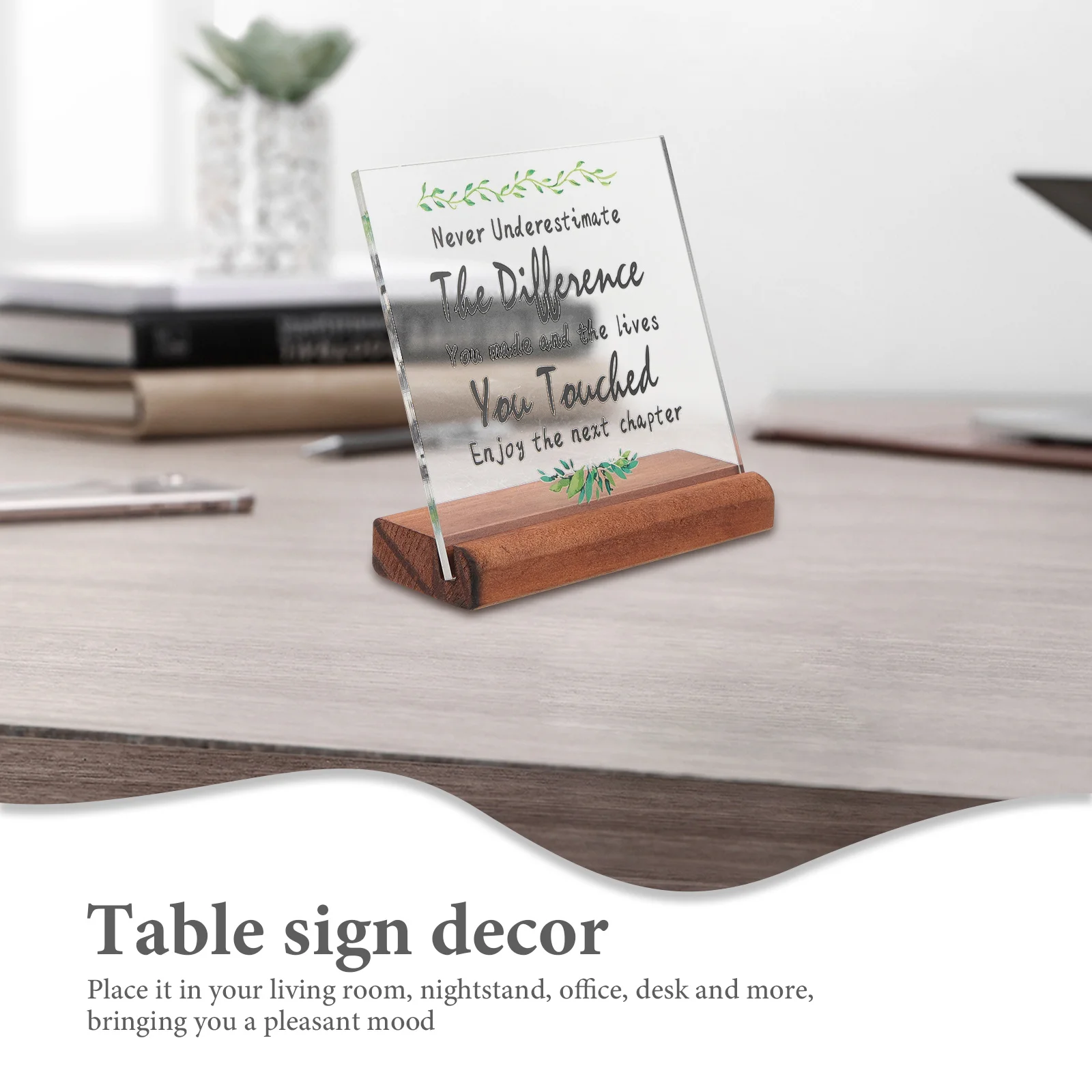 

Clear Acrylic Square Sign Decorative Desk Table Decor Keepsake Gift for Teacher Nurse Colleague Appreciation Thank You Present