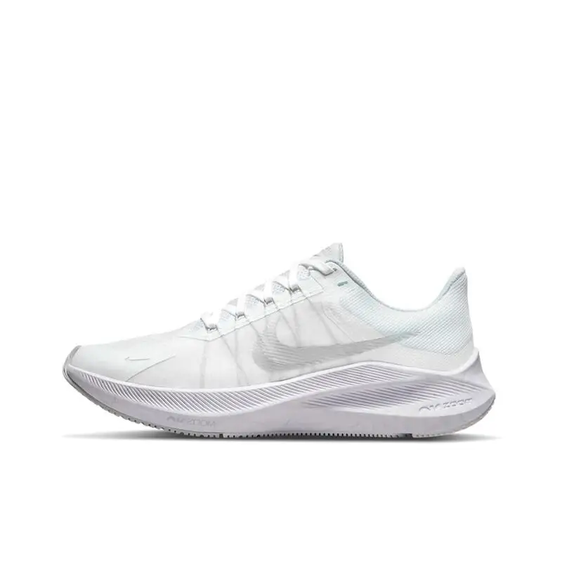 Nike Zoom Winflo 8 Men's and Women's All-white Retro Cushioned Anti-slip and Wear-resistant Comfortable Breathable Running Shoes