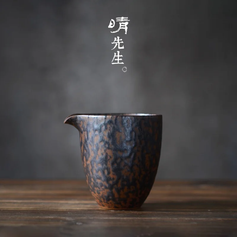 

★Jingdezhen Handmade Firewood Old Rock Clay Kiln Baked Pitcher Tea Seafood Tea Cup Ceramic Filter Fair Cup Kung Fu Tea Set