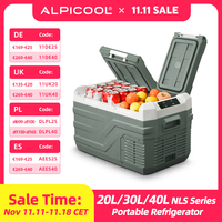 Alpicool NLS 20L 30L 40L Car Refrigerator Mini Fridge Freezer 12V Portable Compressor Cooler 12/24V DC 100-240V AC for Camping