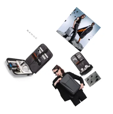 BANGE PVC 15.6-inch  Laptop Men's Backpack Cool Three Color Waterproof Trend Bag for Men and Women