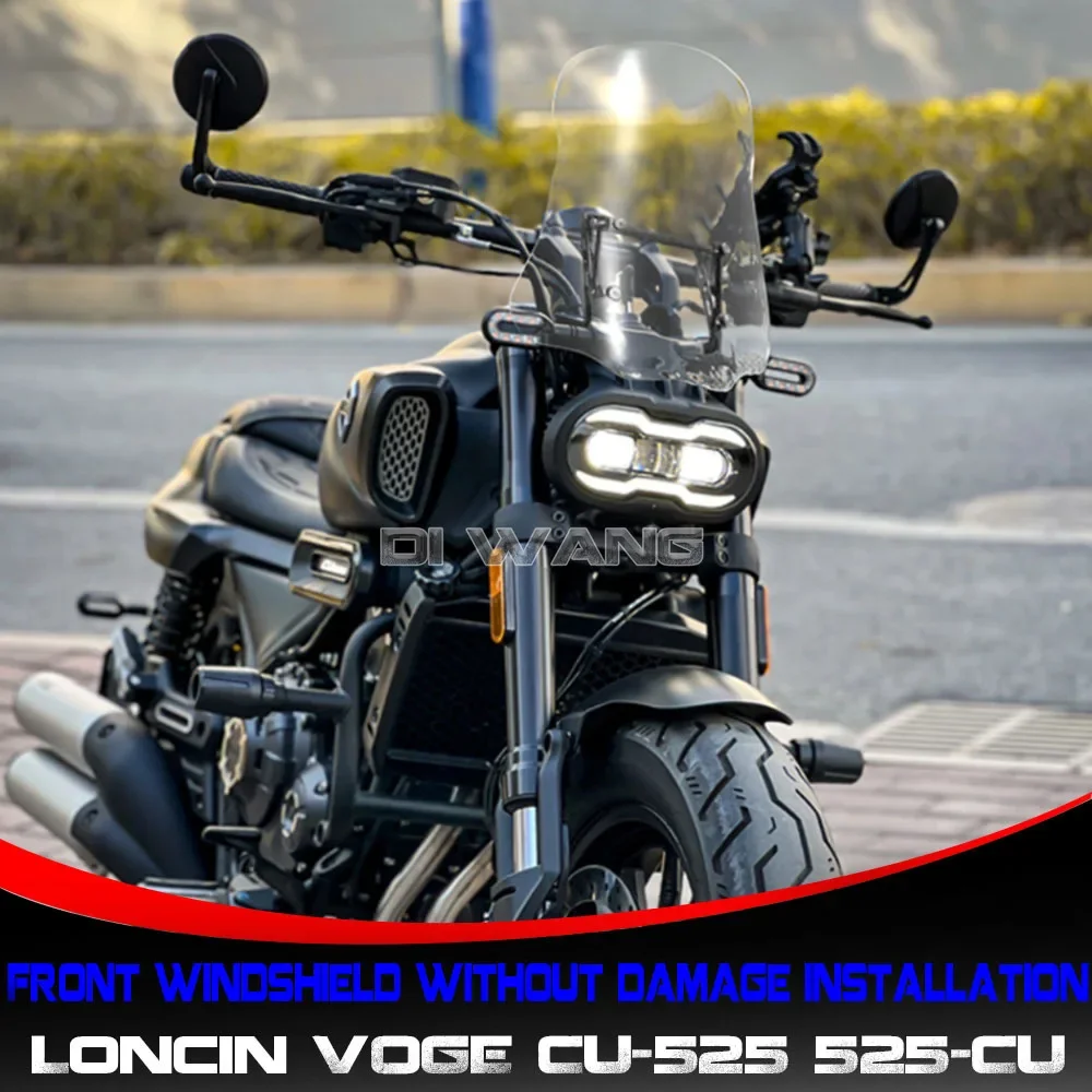 

Windscreen Windshield With Front Mask Panel Modified Motorcycle Accessories FOR Loncin VOGE CU525 525-CU CU-525