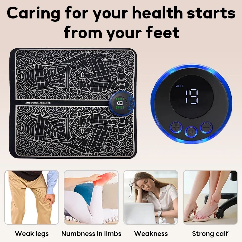 Electric Foot Massager Pad EMS TENS Muscle Massage Relaxation Trainer Muscle Stimulation Massage Fitness Pain Relif Feet Massage