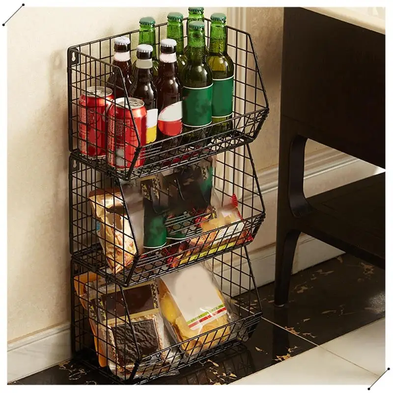 Closet Organizer Hanging Wire Basket Storage Mesh Bin For Laundry Room Closet Office Home Kitchen