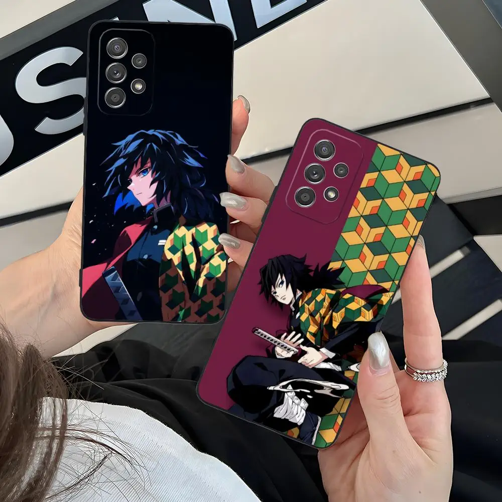 鬼滅の刃 冨岡義勇 スマホケース Samsung Galaxy A73 72 71 70 56 55 54 53 52 36 35 34 23 16 15 5G カラー保護カバー
