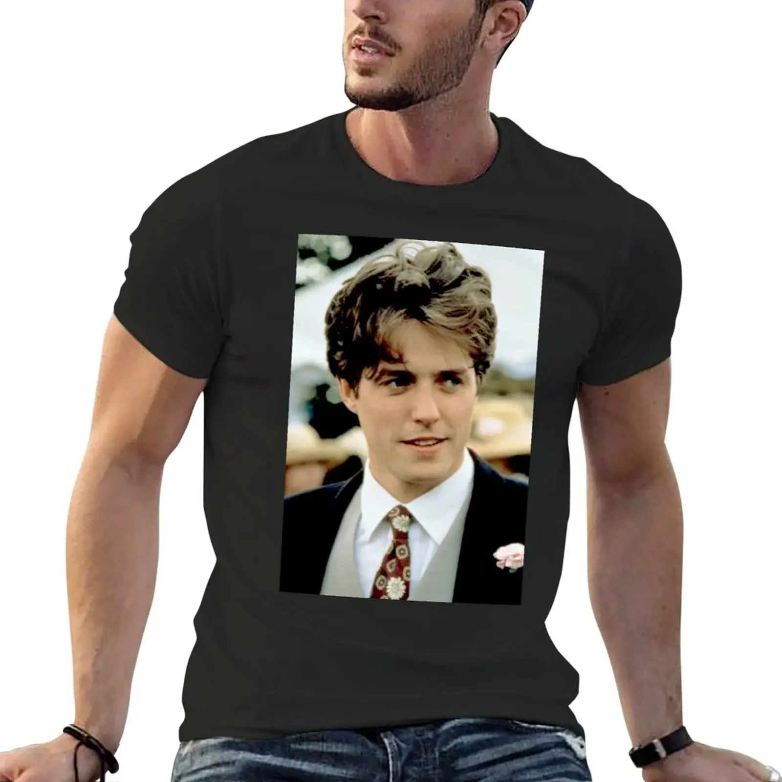 

hugh grant T-Shirt tshirts personalised boys whites anime stuff Anime t-shirt t shirts for men cotton