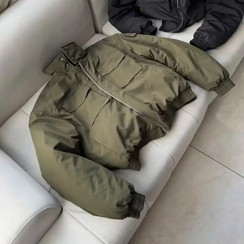 

Мужская куртка-бомбер из хлопка, рабочая одежда, бейсбольная куртка с воротником-стойкой, легкая летная куртка с множеством карманов, куртка для райдеров