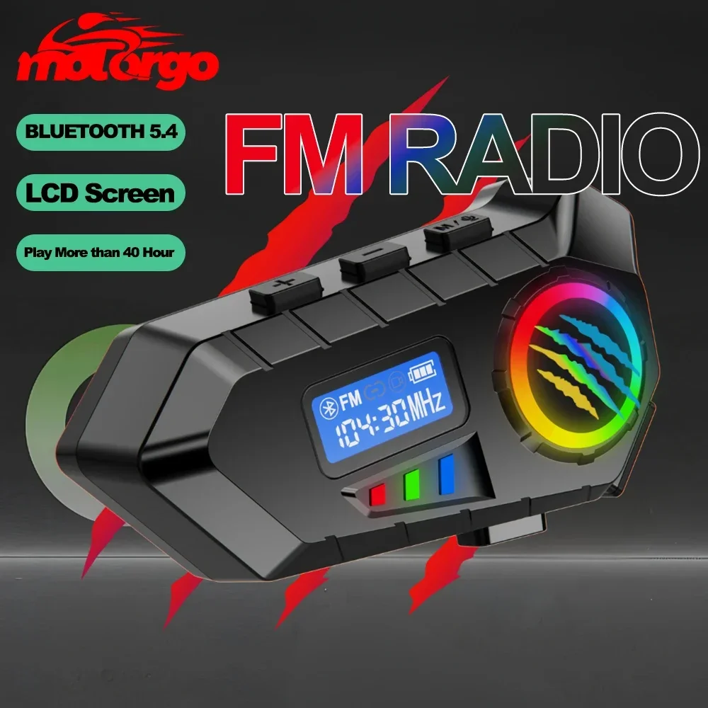 Y30 Motorcycle Helmet Bluetooth Headset Wireless Waterproof Handsfree Call Noise Reduction Earphone with FM Radio for Moto