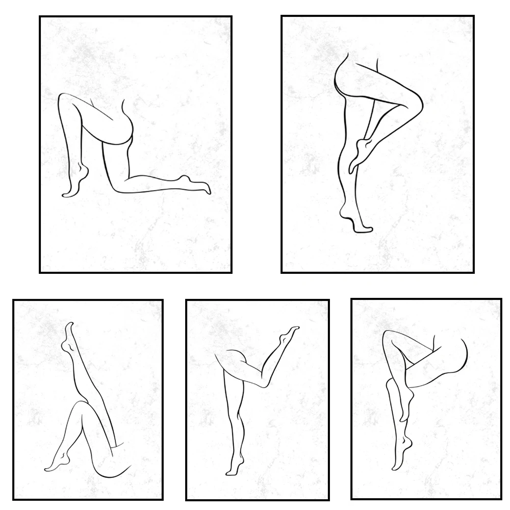 Leg line art poster, female leg print, line art print, female body print, minimal art leg print, abstract art wall decor