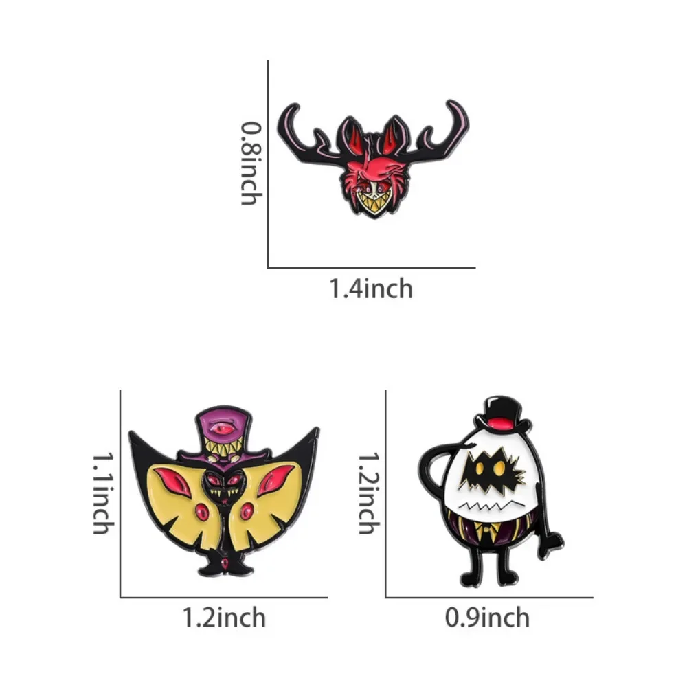 أنيمي تشارلي راديو شيطان الفنادق بروش المينا الاستور السير Pentious سعيد نزل شارة دبوس تأثيري المشجعين هدية الرجال النساء حقيبة مجوهرات #6