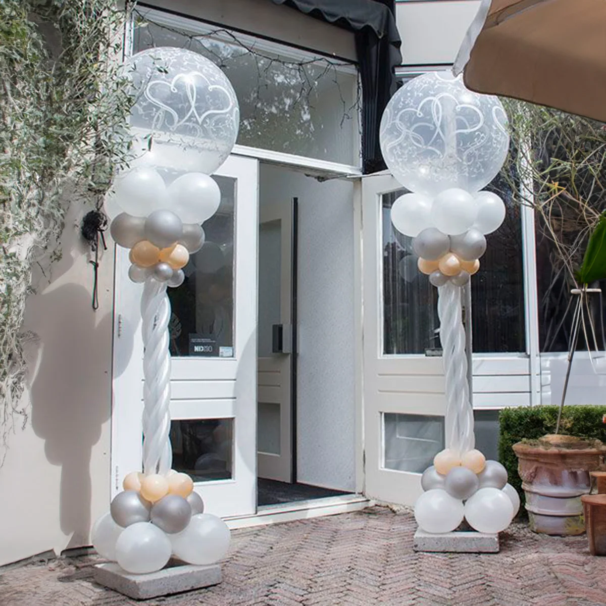 1/2set Metal Balloon Stand Holder with Plastic Base Adjustable Balloon Column Stand for Birthday Baby Shower Party Wedding Decor