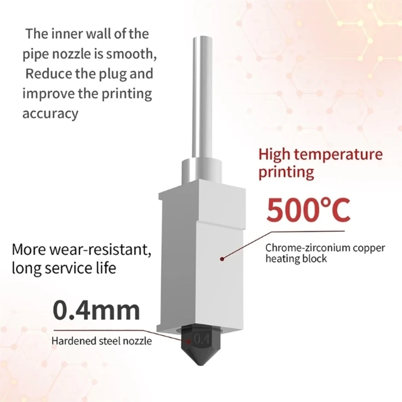 Y1UB Upgraded for Bambu Lab P1P Printer Copper-Plated Heating Block for 3D Printing Up to 500℃ Upgraded Heating Block