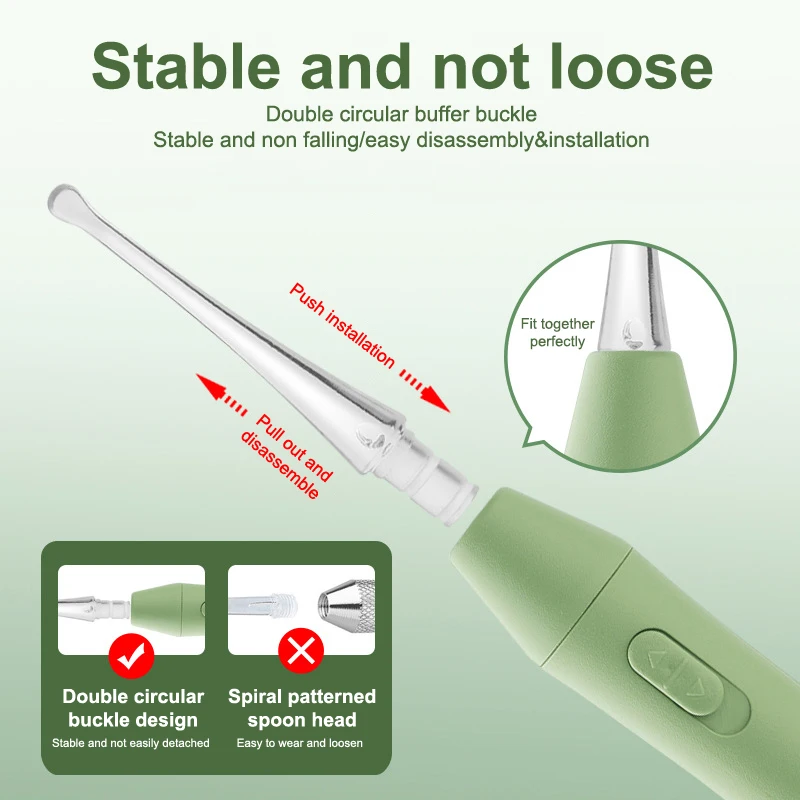 Luminous Ear Scoop Stainless Steel Ear Scoop With LED Light Ear Cleaner Ear Picking Tool Visual Children Ear Wax Remover Care