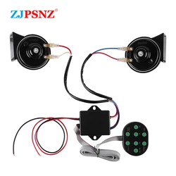 12V 8 Tones Musical Horn Electric Snail Horn For Car Vehicles Motorcycles 8 Sounds Control Box With 8 Tones Air Snail Horn