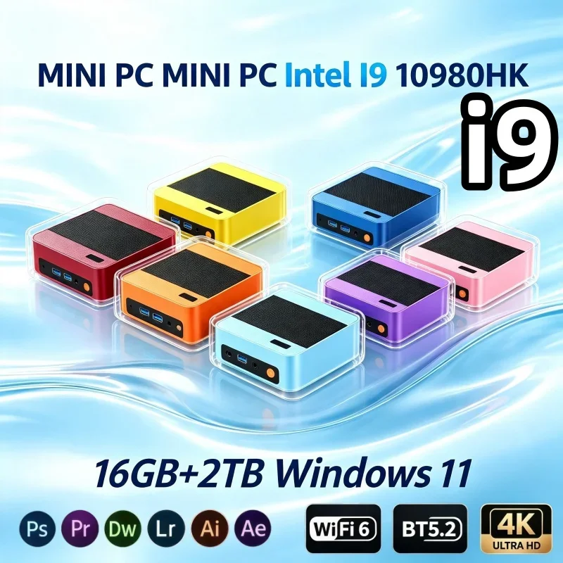 Intel I9-10980HK Mini Gaming PC Windows 11 16GB DDR4 RAM 2TB SSD WiFi6 Portable Mini Desktop Computer For Gaming Home Office