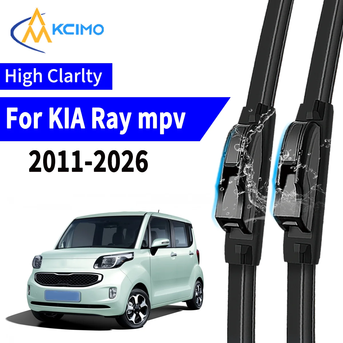 

2pcs Car Wiper For KIA Ray mpv 2011-2026 Front Windscreen Wiper Blade Silent Soft Rubber