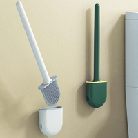 Wall Hanging Toilet Brush Bathroom Accessories Toilet Detergent Silicone Toilet Brush Long Handled Soft Bristles WC Cleaning
