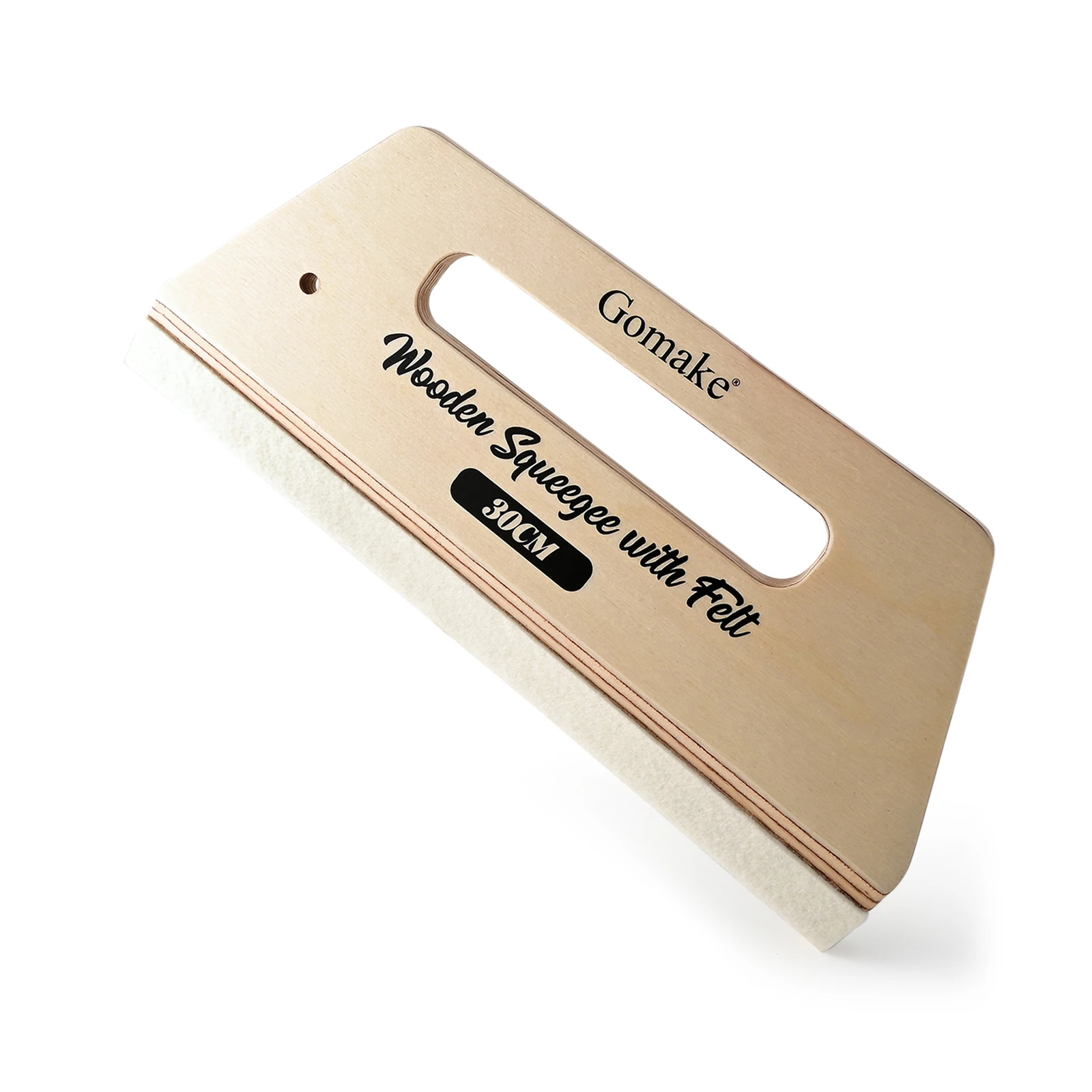FOSHIO 30cm Wide Wooden Scraper Car Film Wrapping Wallpaper Decals Installation Smoothing Tool Window Tinting Felt Edge Squeegee