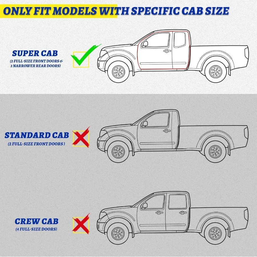 6.5 Treeplanken voor Ford F150 2015-2024 Super Cab Zijstappen met Zwarte Aluminium Nerf Bars Duurzaam Paar Running Boa