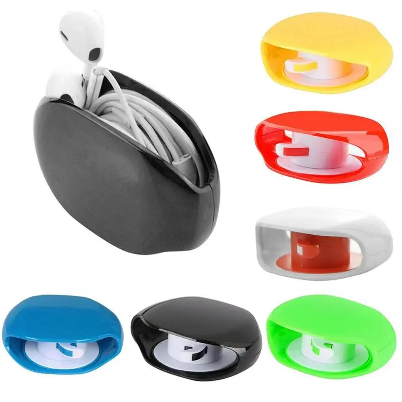 

Cord Free Earphone Organizer Wrap Manager Automatic Cable Winder For Headphone Earbuds Storage Holder Case Line Keeper Wholesale