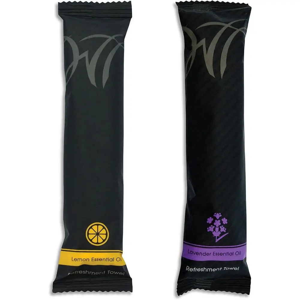 

Lemon & Lavender Scent 8x8 Moist Cotton Towels, Individually Wrapped, 100-Pack