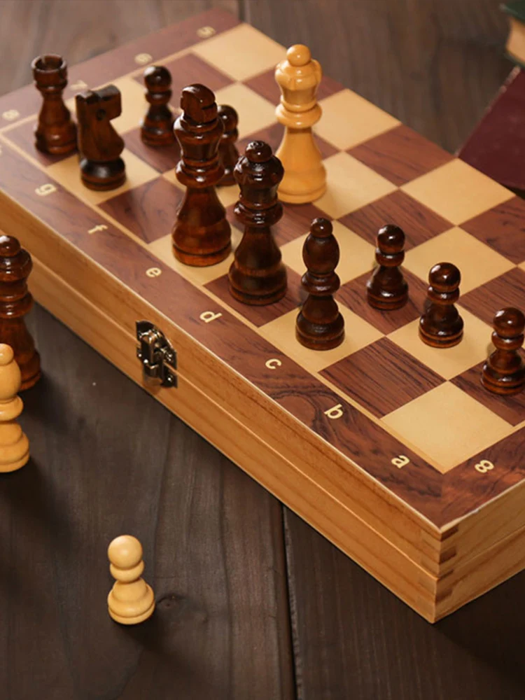 29x29cm 3 in 1 Chess Chekers Backgammon Developing Strategic Thinking Chess Wooden Set Best Gifts No for Kids Adults