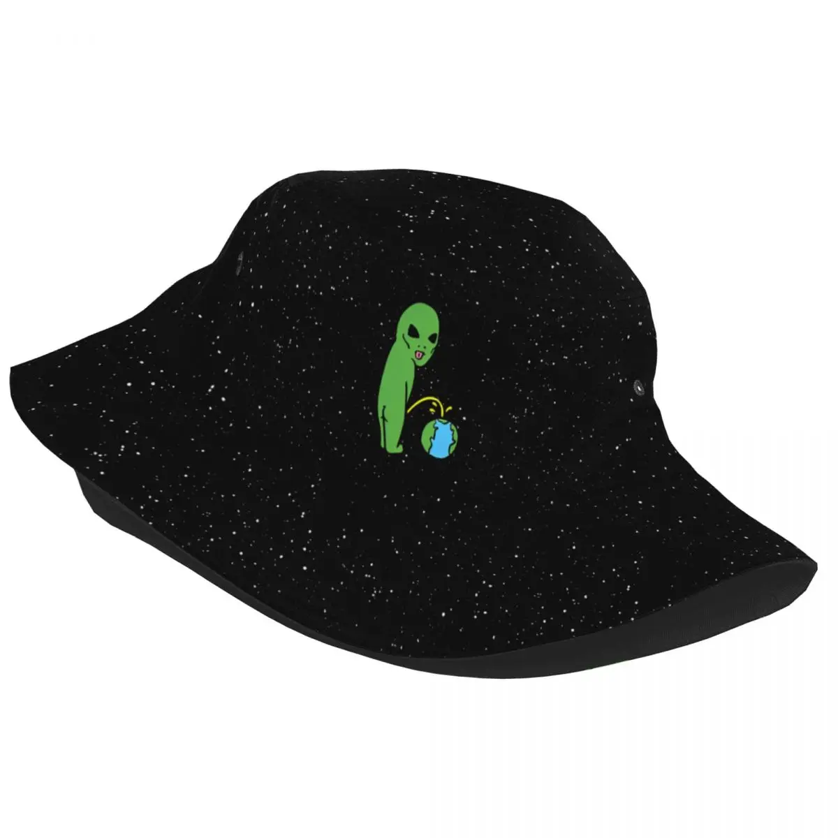 Unique Alien Space Galaxy Bucket Hat Men Women Lightweight Outdoor Sports Fishing Hat Vocation Getaway Headwear Panama Hat