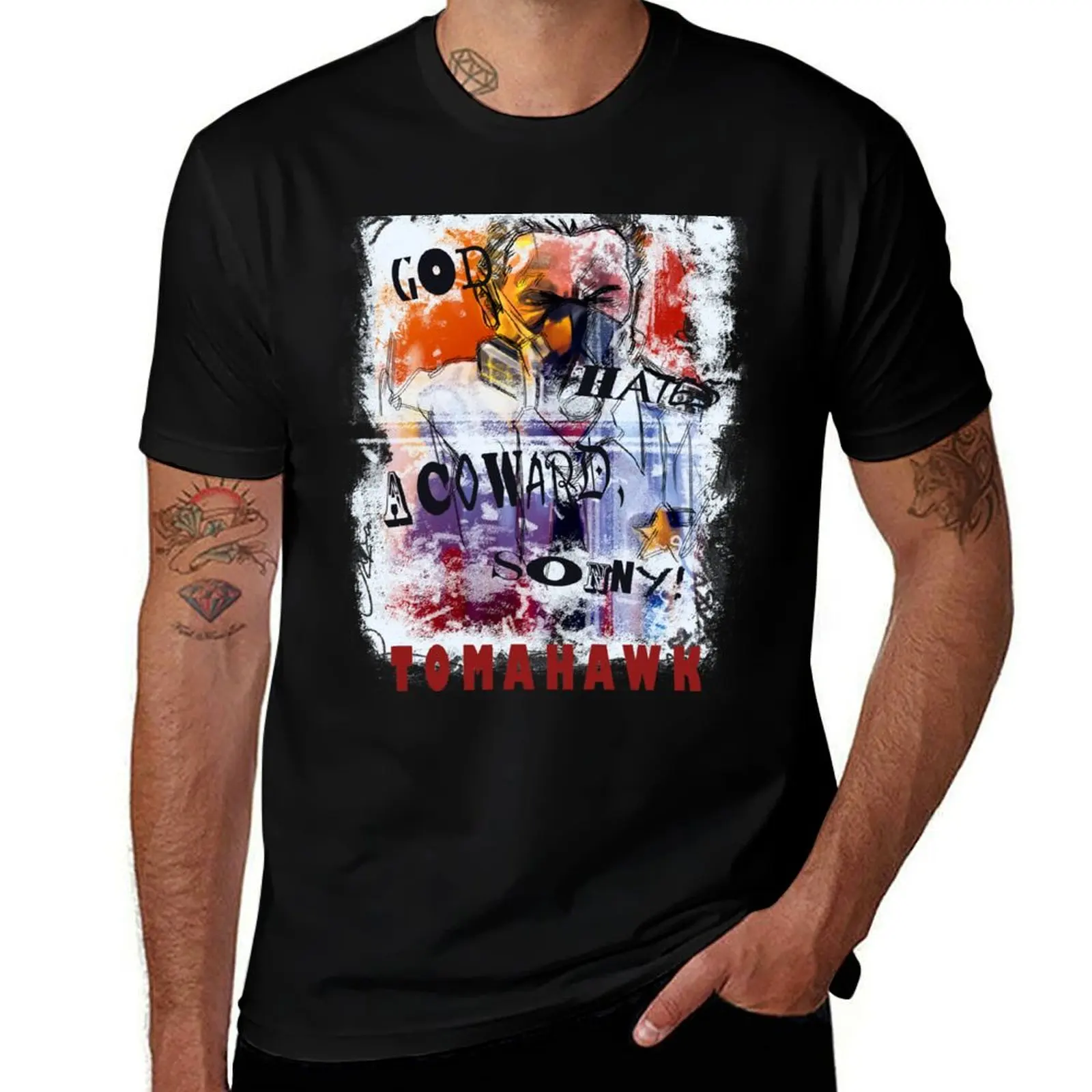 TOMAHAWK - god hates a coward T-Shirt Stretch Fabric Comfort T-Shirt