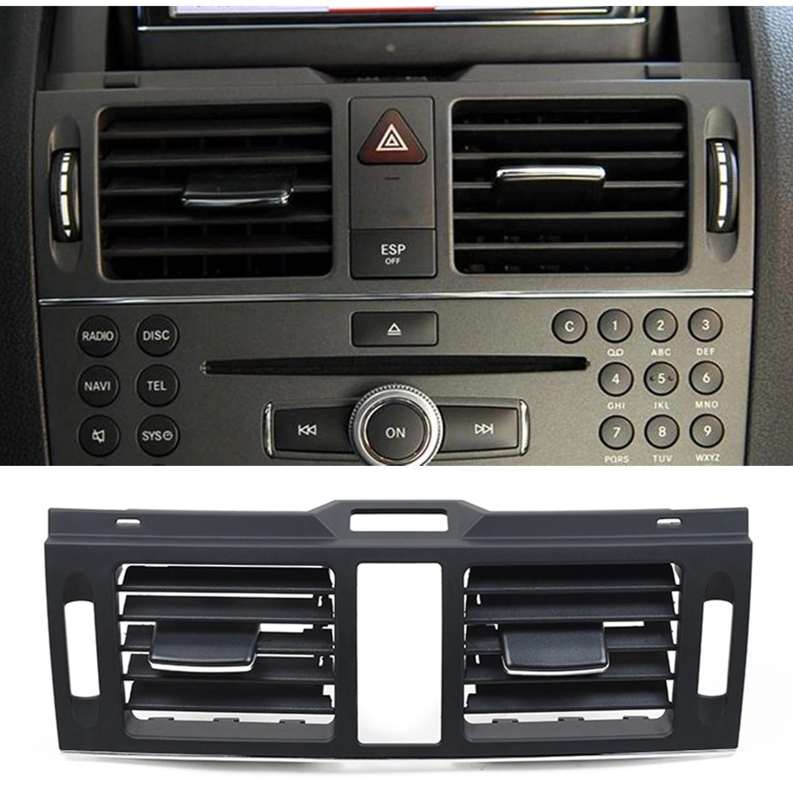 

For Mercedes Benz C Class W204 2007-2011 C180 C200 C220 C230 C260 C300 Center A/C Air Vent Outlet Panel Conditioning Grill Cover