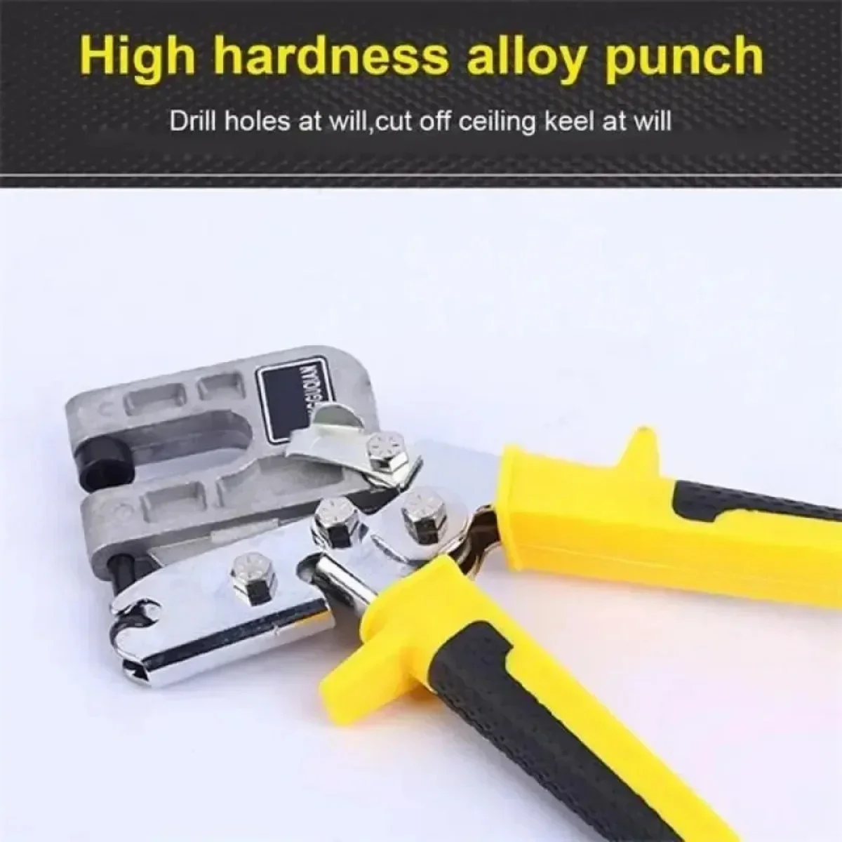 For Fastening Metal Double Handed Keel Pliers Metal Stud Crimper Aluminum Alloy Ceiling Punching Pliers Plaster Drywall Tools
