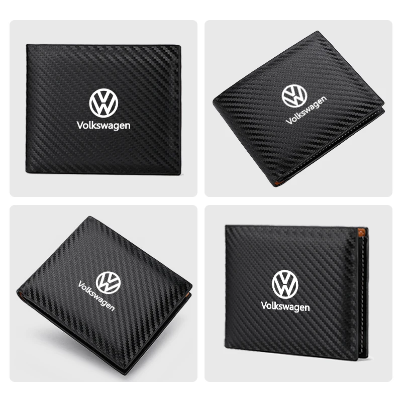 Car Men Wallet Credit Card Holder License Key Storage For Volkswagen VW Polo Golf 6 7 MK7 Jetta Passat Tiguan Touran Bora T-ROC view 3