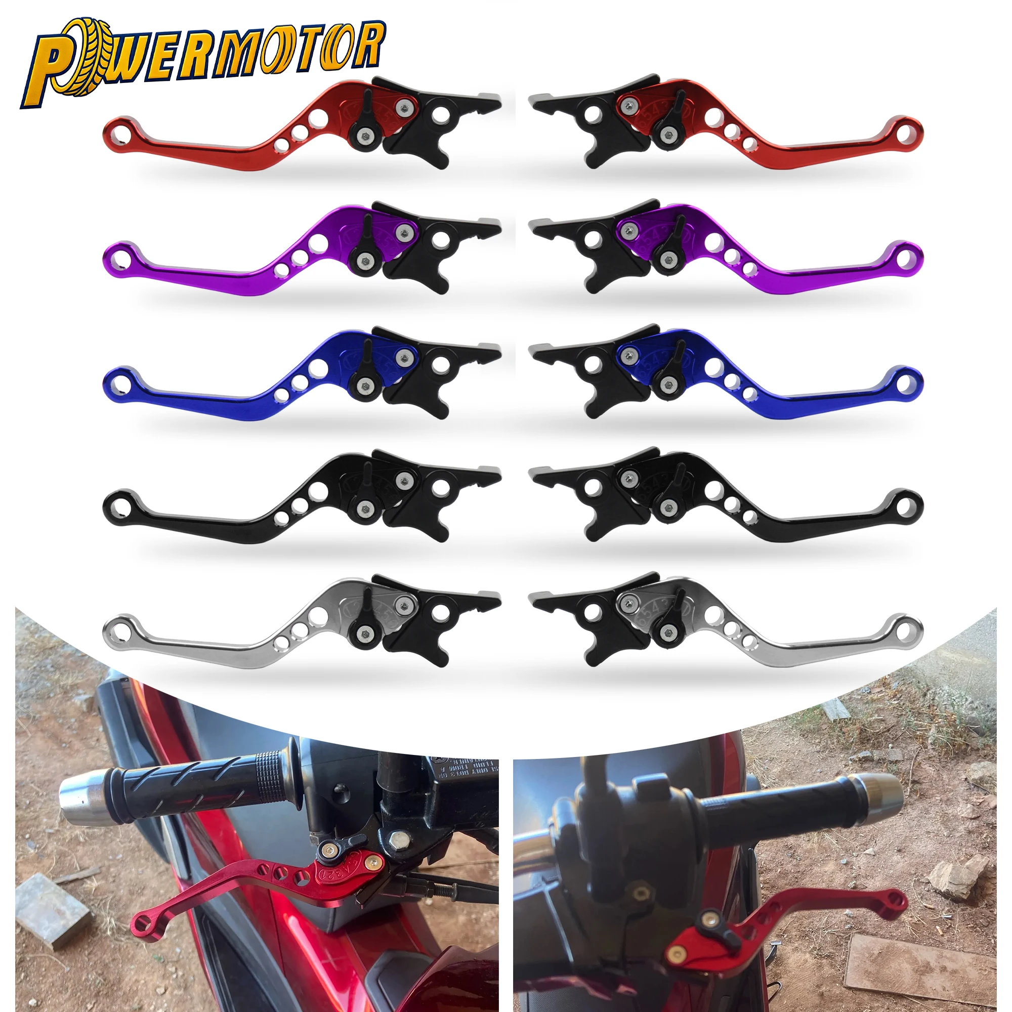 

1 Pair Motorcycle CNC Double Disc Brake Lever Adjustable Front Rear Disc Brake Lever Universal Dirt Bike Scooter ATV Accessories