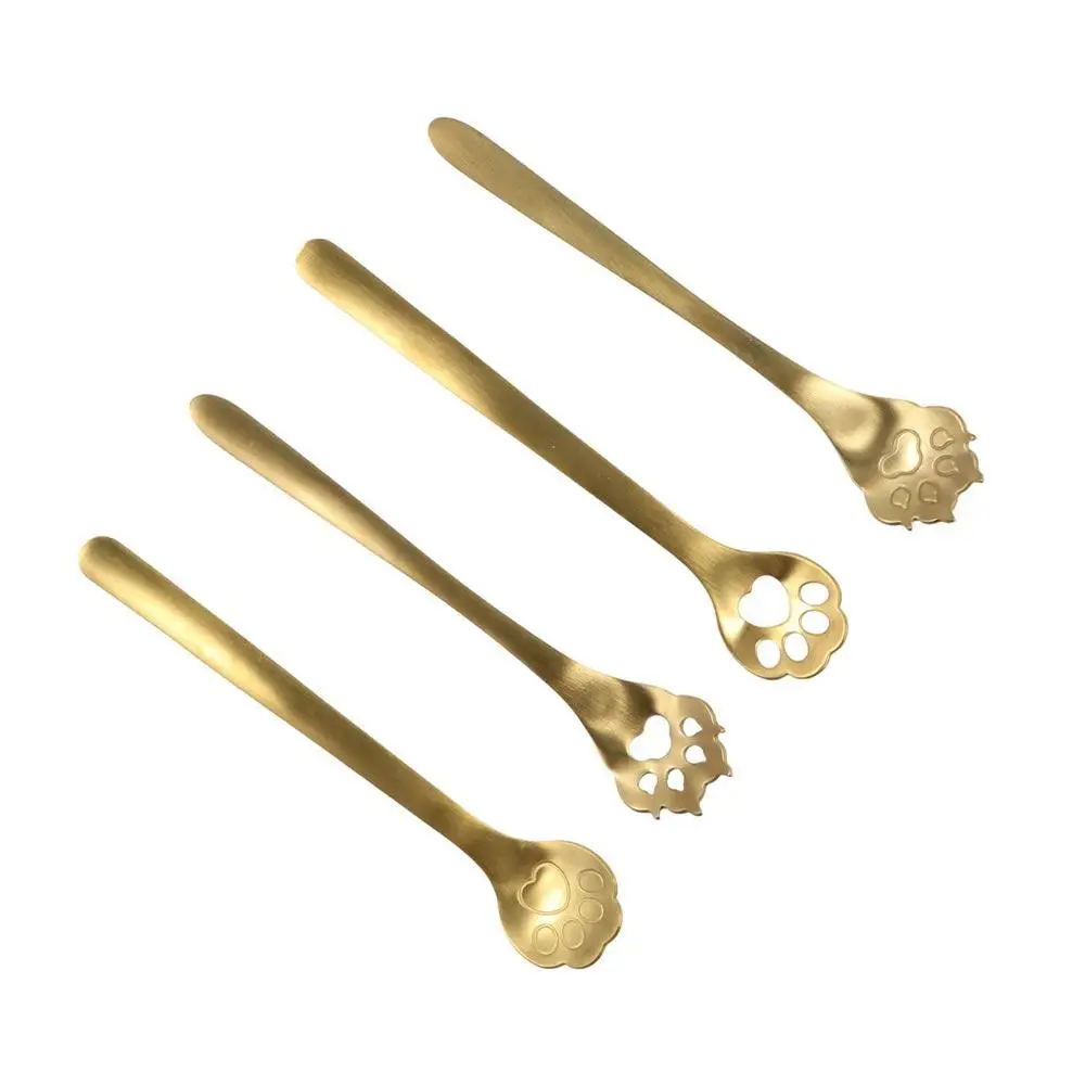 

Mixing Home Dog Cat Paw Ice Cream Cute Stainless Steel Milk Spoon Stirring Tool Teaspoon Coffee Stirrers