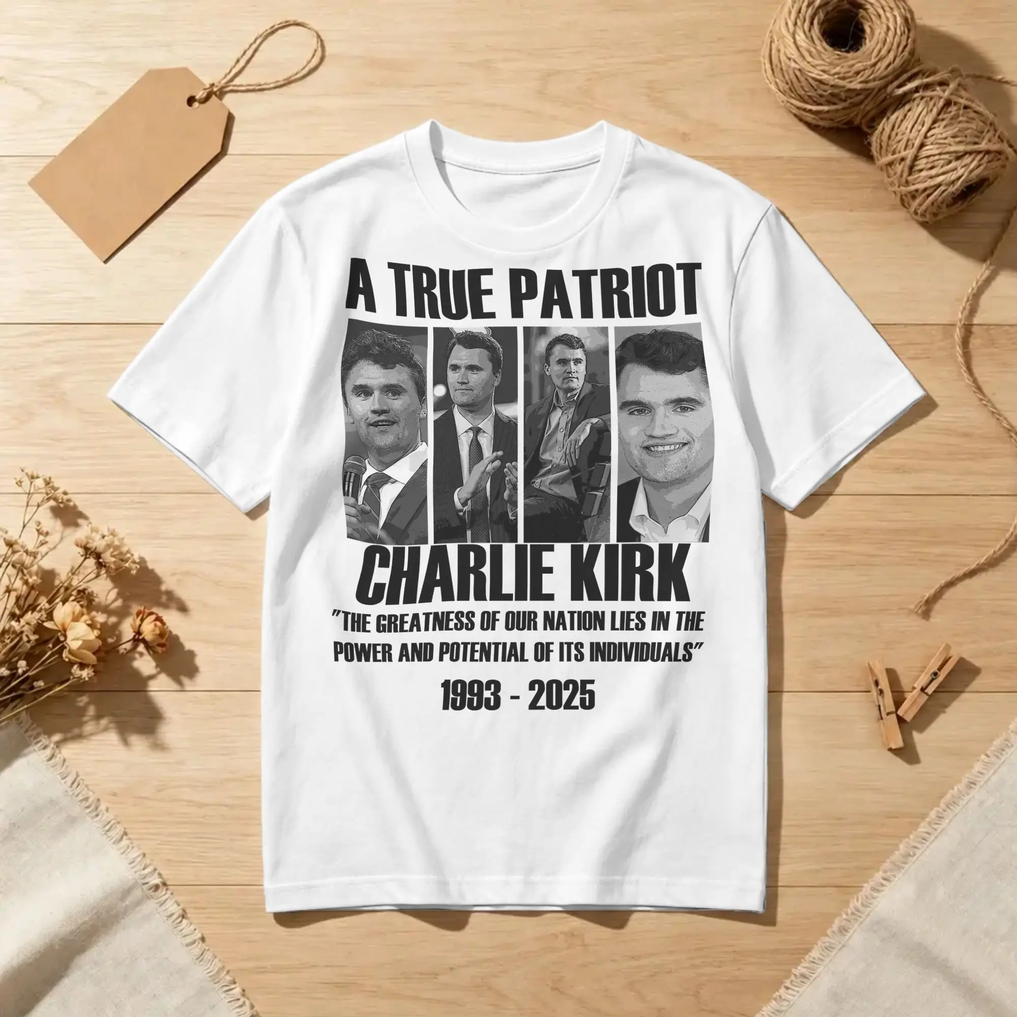 American patriot Charlie Kirk RIP T Shirt Pure Cotton Vintage T-Shirts Crew Neck  Tee Shirt Short Sleeve Tops Plus Size